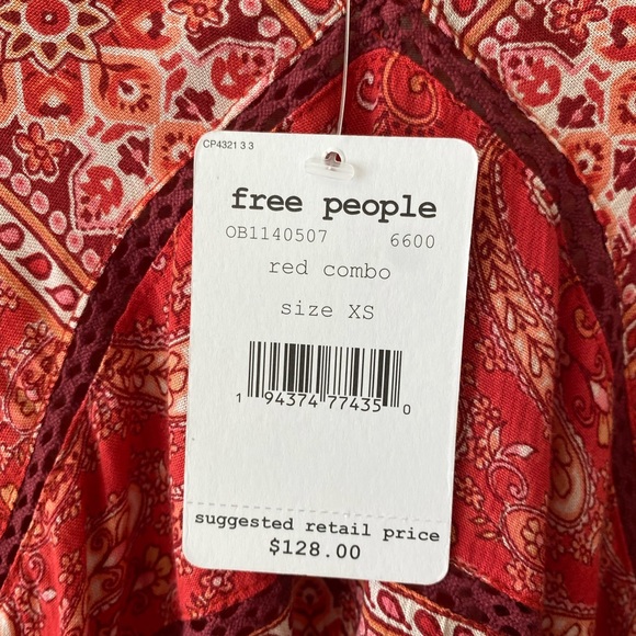 FREE PEOPLE LUNA RED SCARF DRESS/TUNIC - Picture 7 of 9